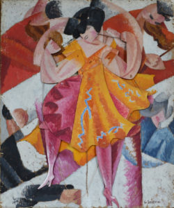 Gino Severini Danseuse articulée, 1915 Olio su cartone con elementi mobili collegati da spaghi 65.5 x 54 cm Fondazione Magnani Rocca Mamiano di Traversetolo (PR), Italia © Gino Severini, by SIAE 2019