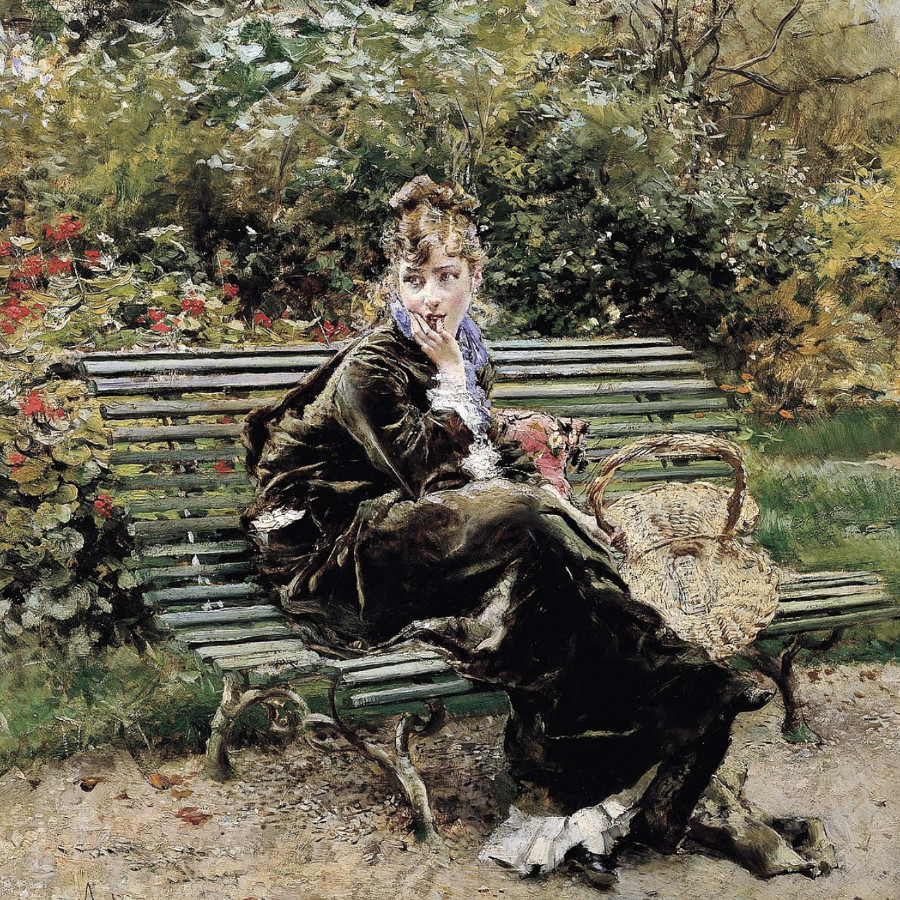 Giovanni Boldini, Sulla panchina al Bois, 1872. Collezione privata, Courtesy archivio Dini, Firenze