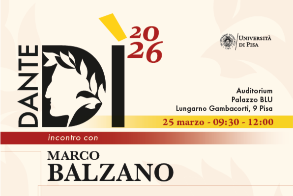 MARCO BALZANO ALL’AUDITORIUM DI PALAZZO BLU PER PARLARE DI DANTE