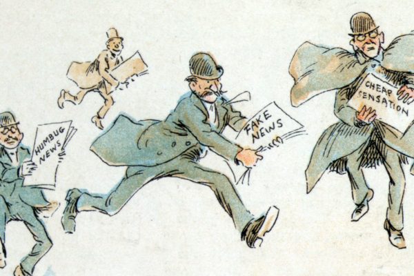 Frederick Burr Opper, The Fin de Siècle Newspaper Proprietor, «Puck Magazine», Volume 35, Number 887, March 7, 1894, detail. See Library of Congress https://www.loc.gov/resource/ppmsca.29087/